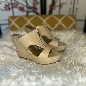Marc Fisher Nude Wedge Sandals
